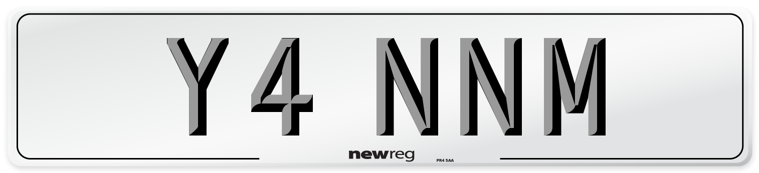 Y4 NNM Number Plate from New Reg